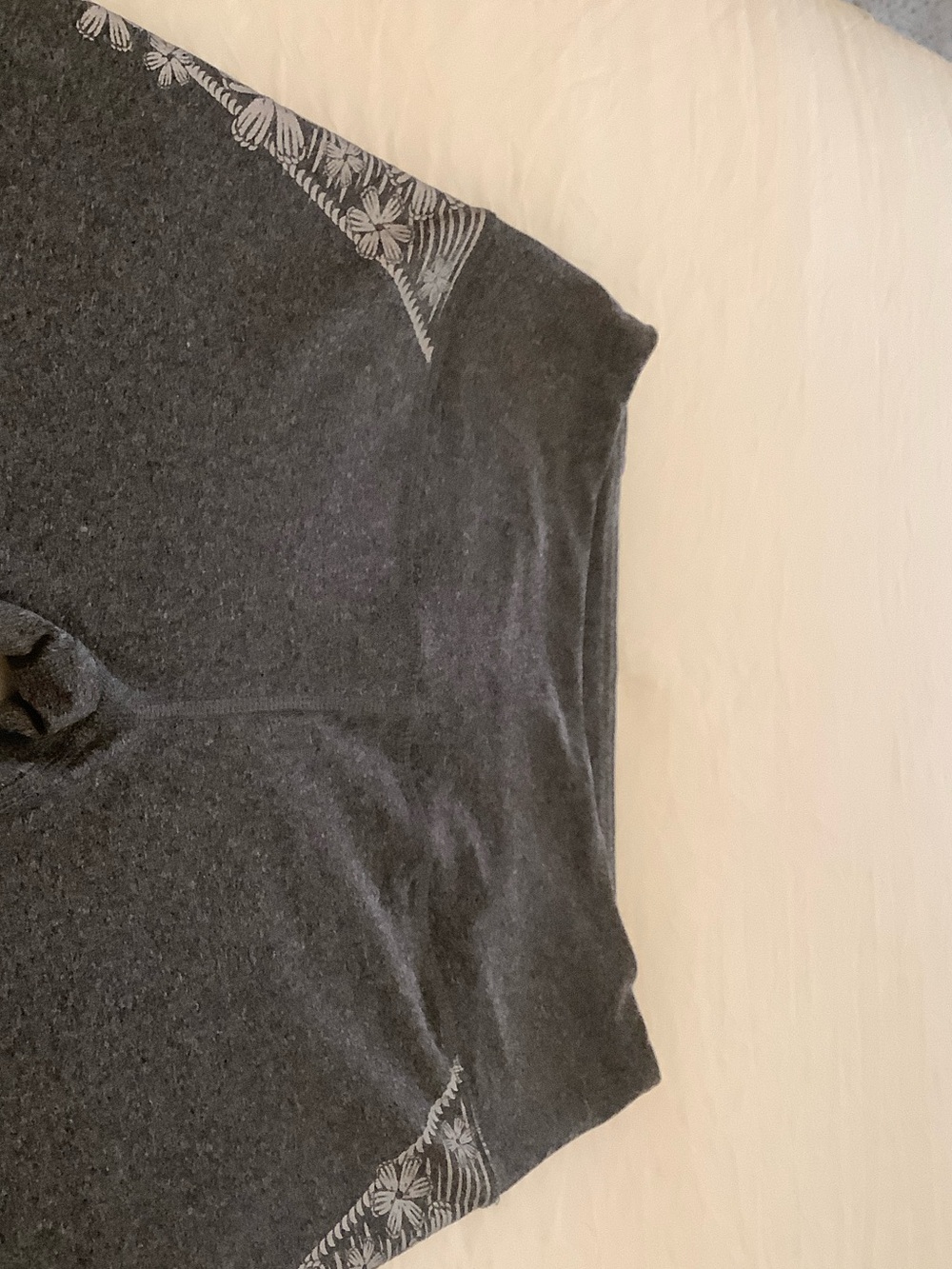 RBX Charcoal Gray Leggings with Subtle Floral Print